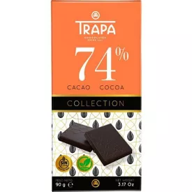  Trapa Collection, étcsokoládé tábla 74%, gluténmentes, vegán, 90g